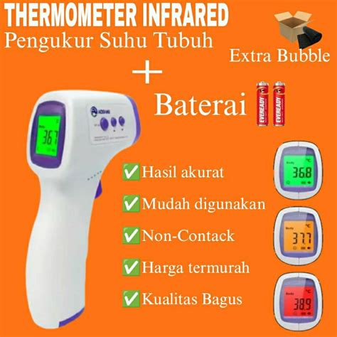 Jual Thermogun Thermometer Tembak Infrared Non Contact Ad Purple