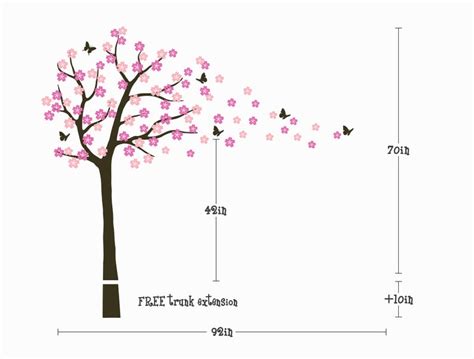 Nursery Wall Decals Cherry Blossom Tree Wall Decal With Etsy