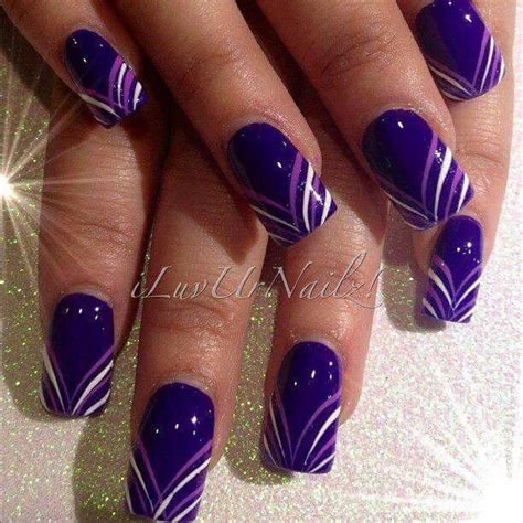 Cute Purple And White Gel Nail Art Designs Purple Nail Designs Fingernail Designs Nails Design