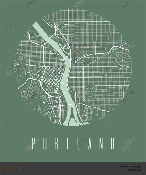 Portland Map Poster. Vector & Photo (Free Trial) | Bigstock