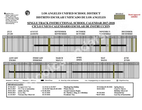 Los Angeles Schools Calendar - Kass Sarene