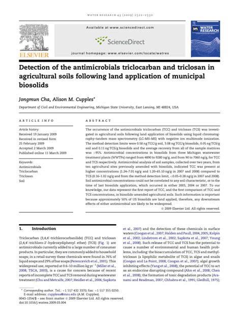 Cha Triclocarban And Triclosan Pdf Electrospray Ionization High