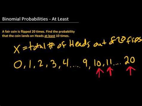 Binomial Probabilities At Least Using Excel Youtube