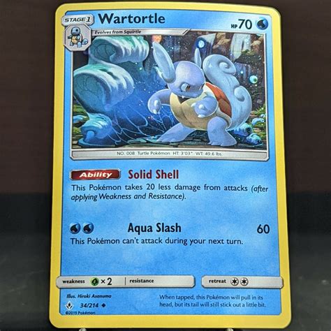 Wartortle 34 214 LP NM Promo Cosmos Holo Unbroken Bonds Foil SM Pokemon