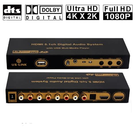 Dtsac3 51 Digital Audio Decoder Converter 4k2k Hdmi To Hdmi