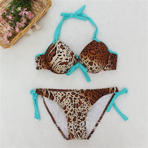 Купить сексуальное бикини леопарда женщин купальник животных печати пуш ...