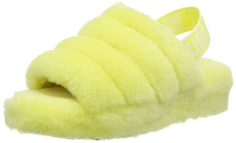 Ugg Rubber Fluff Yeah Neon Slides In Neon Yellow Yellow Save 16 Lyst