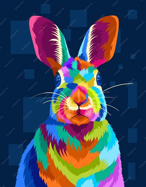 Premium Vector Illustration Rabbit With Pop Art Style