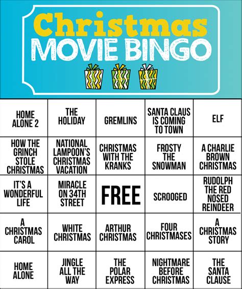 Christmas Movie Bingo - Donate A Car