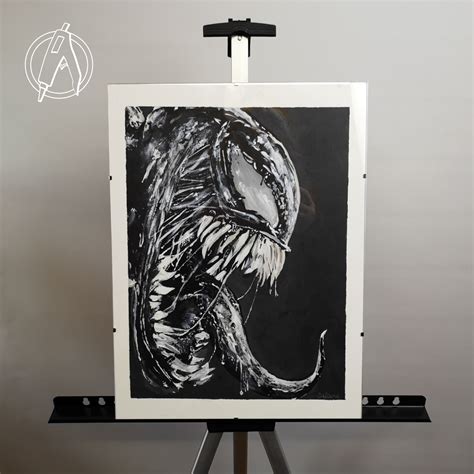 Painting Of Marvel S Venom Acrylic Painting On Canvas Paper Movie Ft