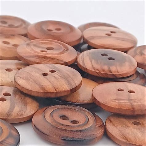 Solid Olive Wood Buttons 20mm 13 16 Natural Burned Finish Unique 2 Hole