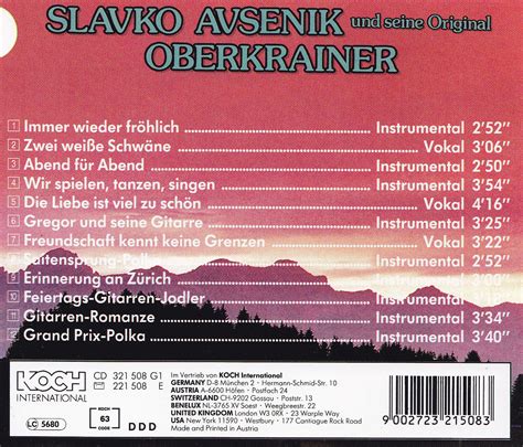 Slavko Avsenik Und Original Oberkrainer Cd Freundschaft Kennt Keine