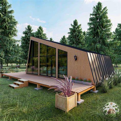 Modern Cabin House Architectural Plans 16'x28', Tiny House Plan With ...