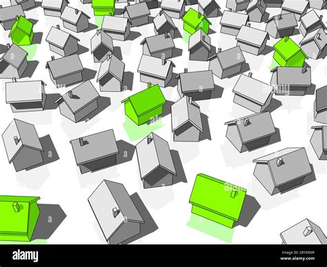 Green Ecological Houses Standing Out From Others Stock Photo Alamy