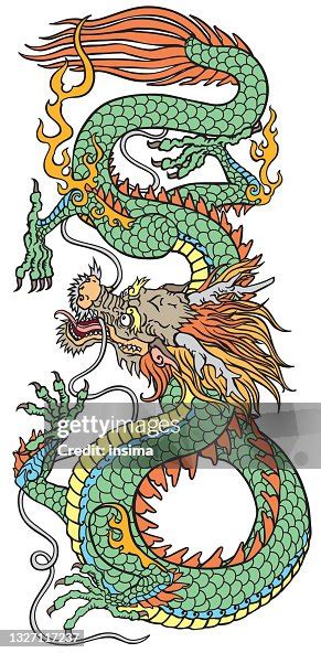 Traditional Chinese Dragon Azure High-Res Vector Graphic - Getty Images