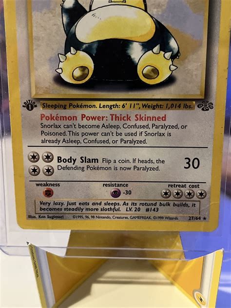 Pok Mon Tcg Snorlax Jungle Regular St Edition Rare Hp Mp Ebay