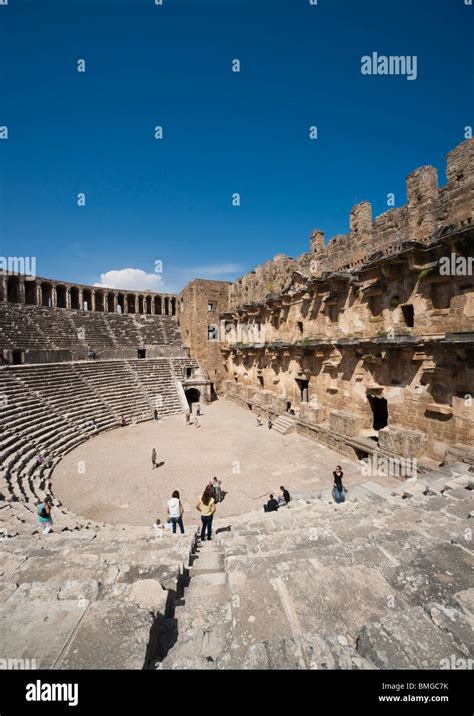 Turkey Antalya The Roman Theatre Of Aspendos Stock Photo Alamy