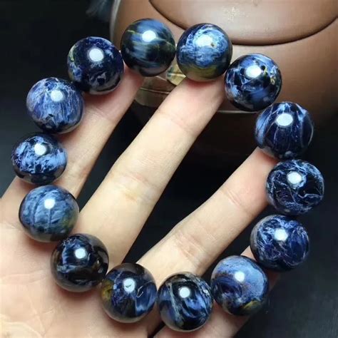 17mm Genuine Natural Blue Pietersite Stone Crystal Round Bead Stretch