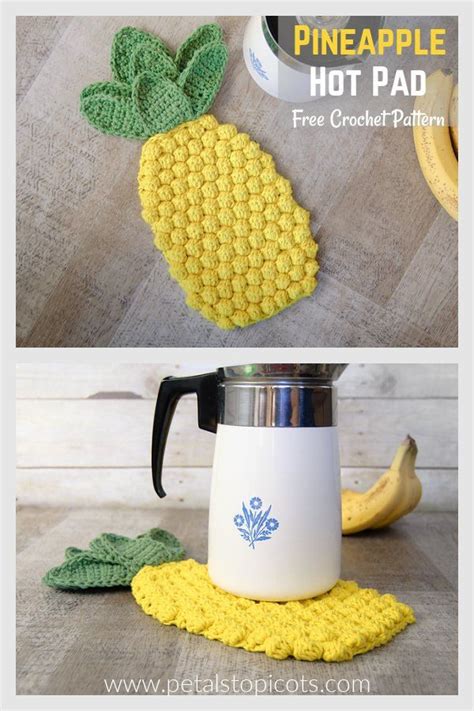 Pineapple Hot Pad Free Crochet Pattern Crochê