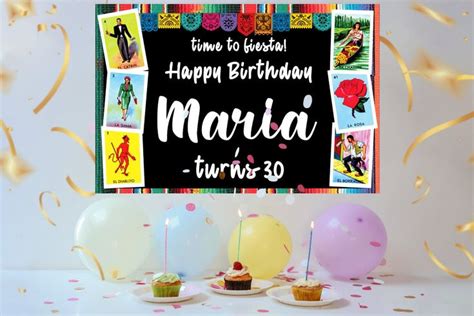 Mexican Loteria Birthday Banner Loteria Decorations Printable Banner