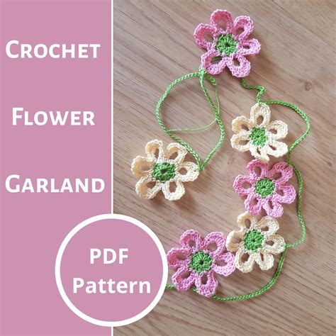 Crochet Flower Garland Pattern Crochet Party Garland Etsy