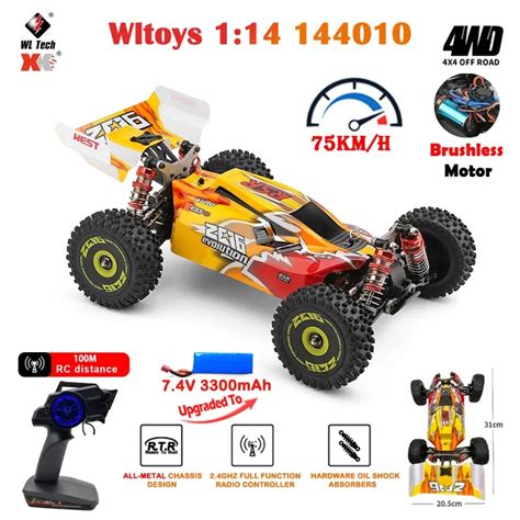 WLtoys 144010 RC Car 1 14 75Km H High Speed Brushless Motor Metal 2 4G