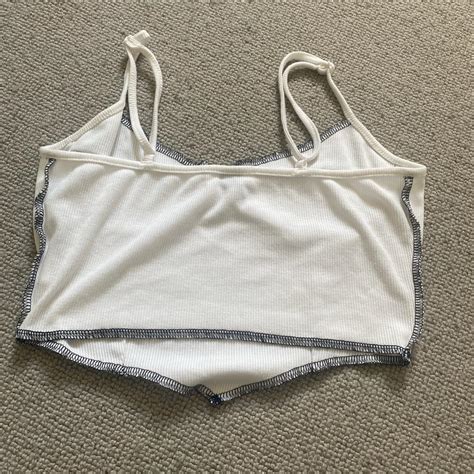 Cute White Crop Top Barely Ever Worn Depop