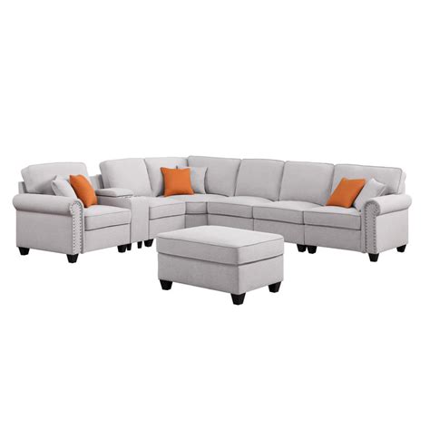 Three Posts Kettner 8 Piece Upholstered Sectional Reviews Wayfair