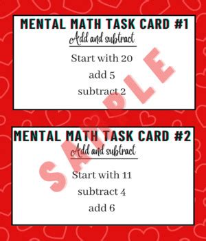 Mental Math Task Cards All Operations By Kekesclassroom Tpt