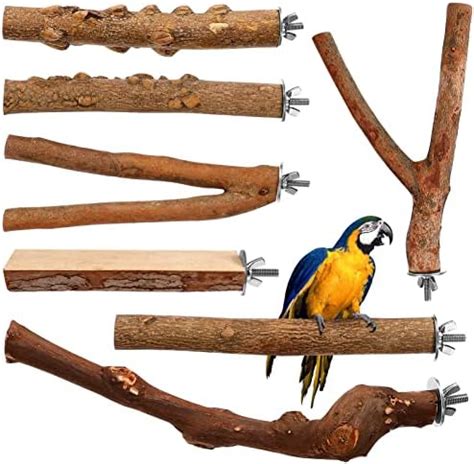 Amazon Ipetboom Bird Wooden Perches Platform 7 Pcs Natural Wood