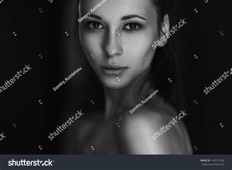 Portrait Beautiful Brunette Freckles Stock Photo Shutterstock