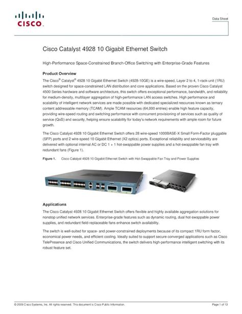 Pdf Cisco Catalyst Gigabit Ethernet Switch Data Sheet