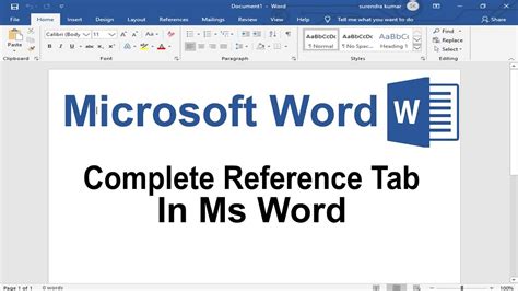 How To Use Reference Tab In Ms Word Microsoft Word Youtube