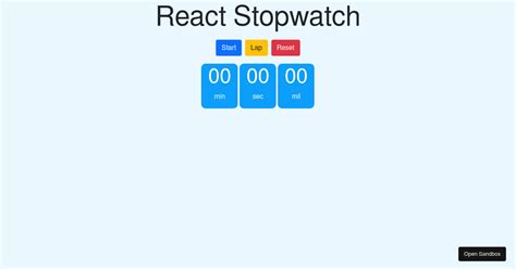 React Stopwatch Codesandbox