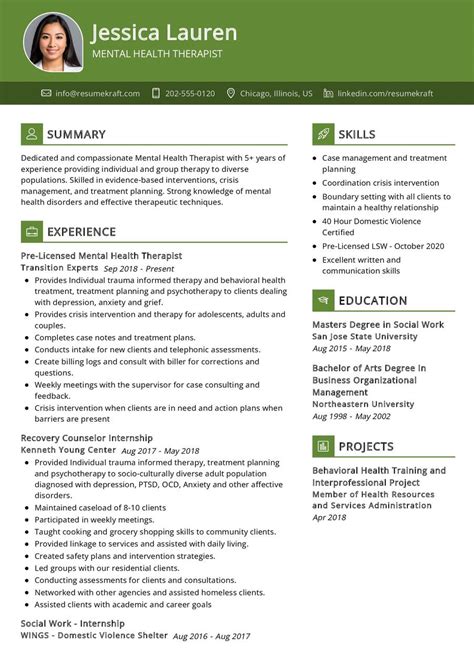 Mental Health Therapist Cv Sample In 2024 Resumekraft