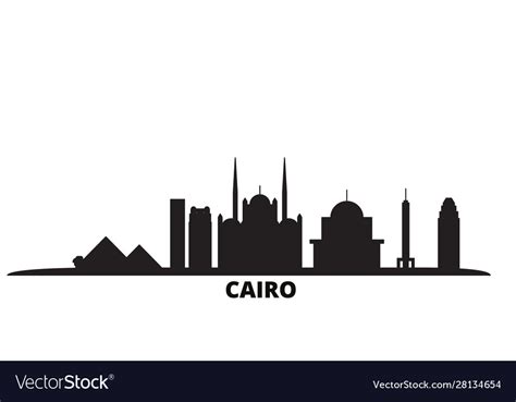 Egypt Cairo City Skyline Isolated Royalty Free Vector Image