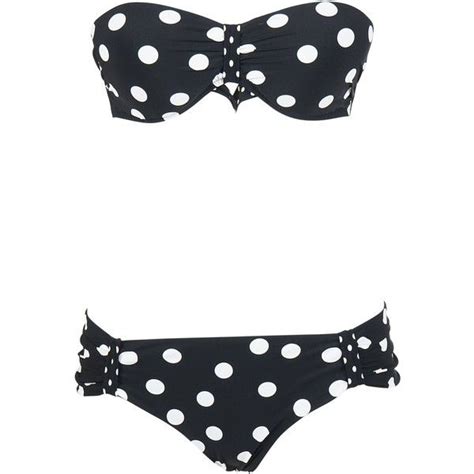 Polka Dot Print Bikini 379 Liked On Polyvore Featuring Swimwear Bikinis Womenclothingsuits