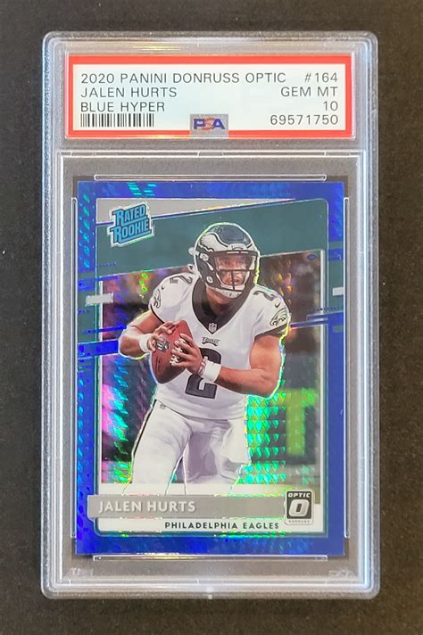 Donruss Optic Jalen Hurts Rated Rookie Blue Hyper Prizm Gem