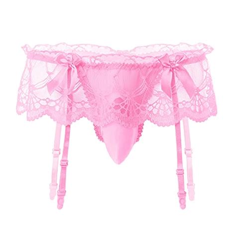 IDOPIP Sissy Pouch Culotte Homme Sexy Volantée Dentelle G String String Gay Sous vêtements
