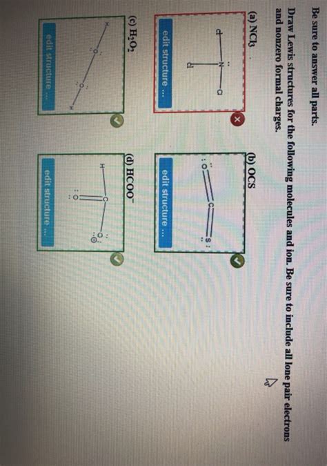 Solved Be Sure To Answer All Parts Draw Lewis Structures Chegg