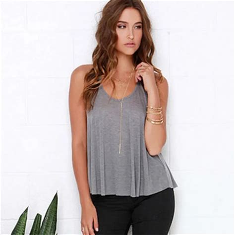 New Summer Casual Loose Tops Women Solid Color Tanks Top Backless Halter Fashion Tops Vest