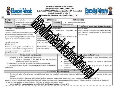Planeaciones Del Primer Grado Para El Segundo Bloque Del Ciclo Escolar Reverasite