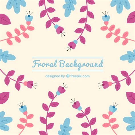 Fondo Floral Colorido En Estilo Plano Vector Gratis