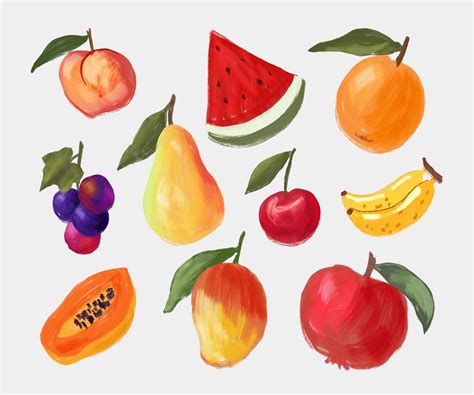 Hand Painted Fruits Illustration Collection Pixcrafter