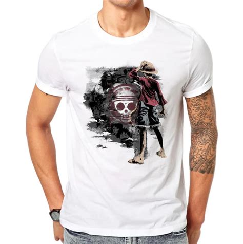 Aliexpress Buy Cotton Anime Men T Shirt Funny Luffy T Shirts