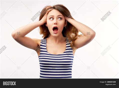 Shocked Panic Girl Image And Photo Free Trial Bigstock