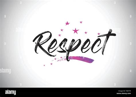 Respect Handwritten Word Font With Vibrant Violet Purple Stars And