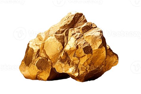 Ai Generated Gold Nugget Isolated On Transparent Background Ai