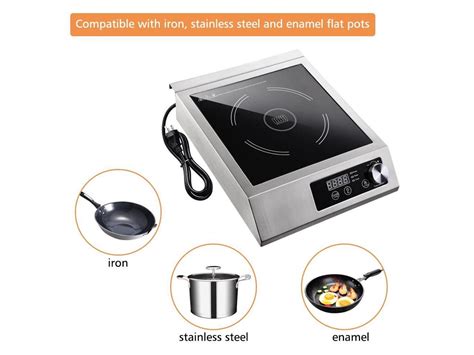 Yescom 3500w Commercial Induction Cooktop Electric Stove Burner Rapid Heating Stainless Steel