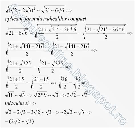 Radicali Compusi Exercitiu Rezolvat 6 Formule Online Probleme Si